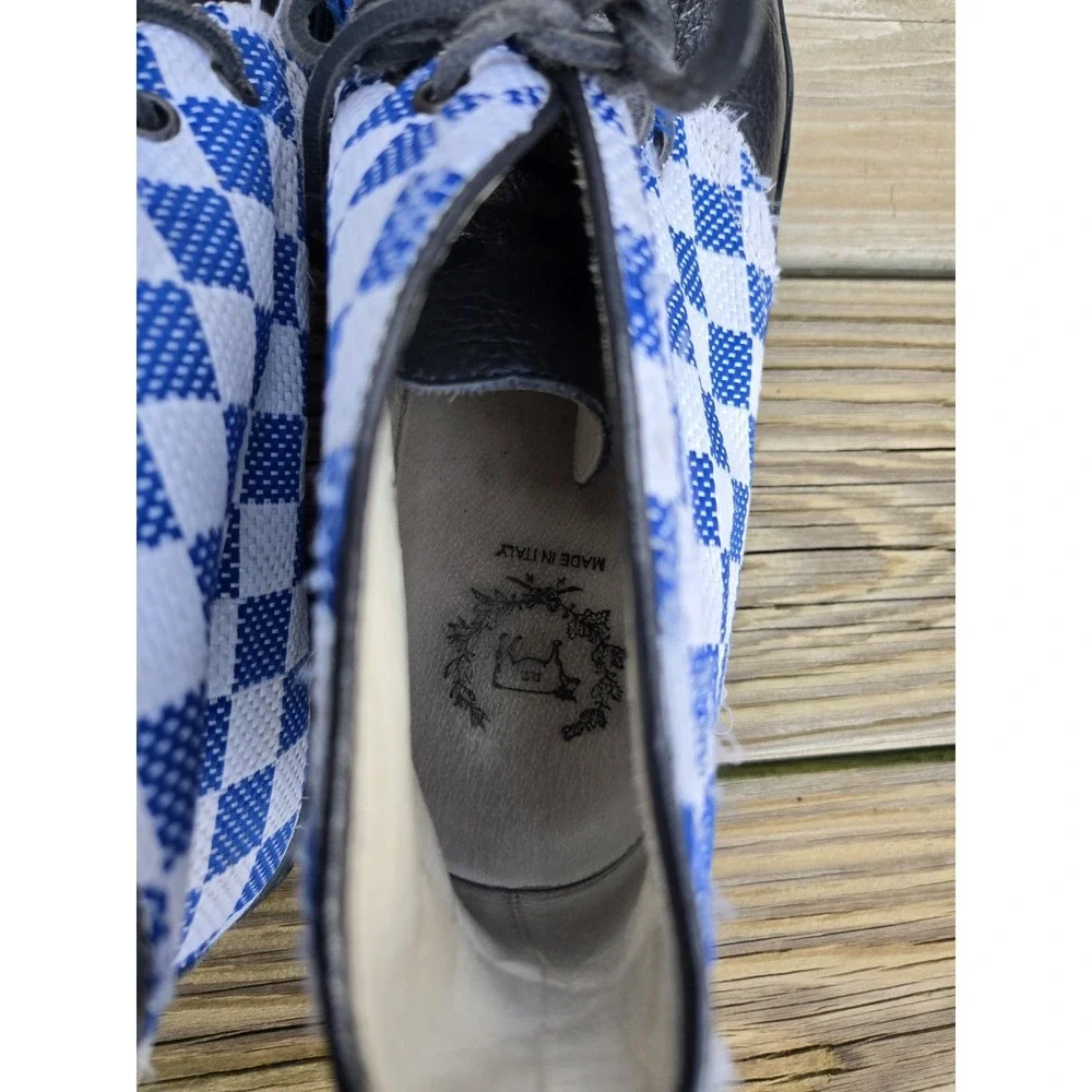 Del Toro Leather Checkered Chukka Boots Men's Size 13 Made In Italy